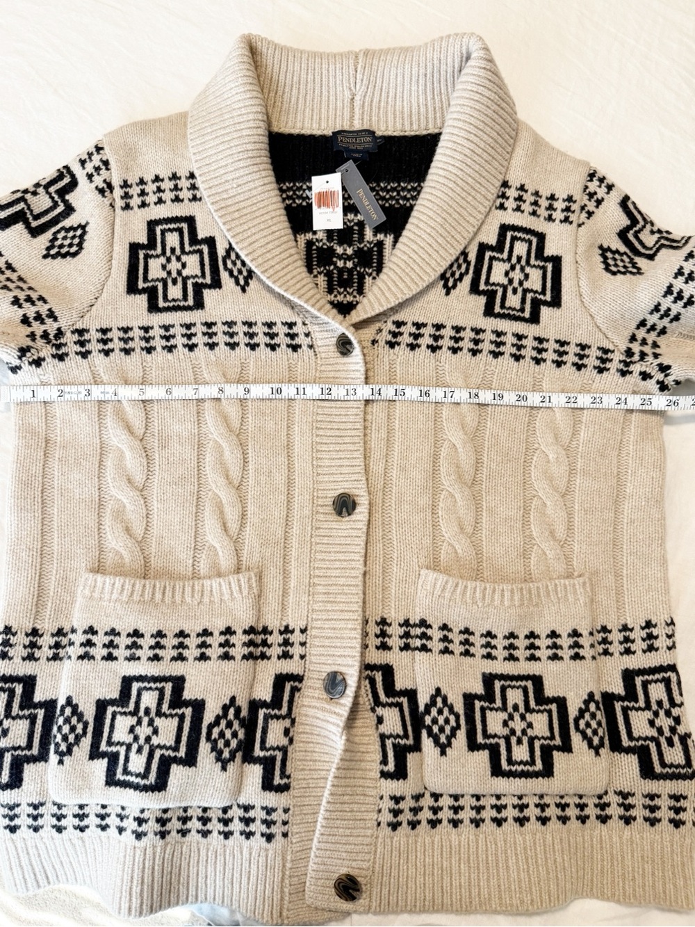 NWT Pendleton Women’s Lambswool Cable Cardigan - size XL - Picture 7 of 10